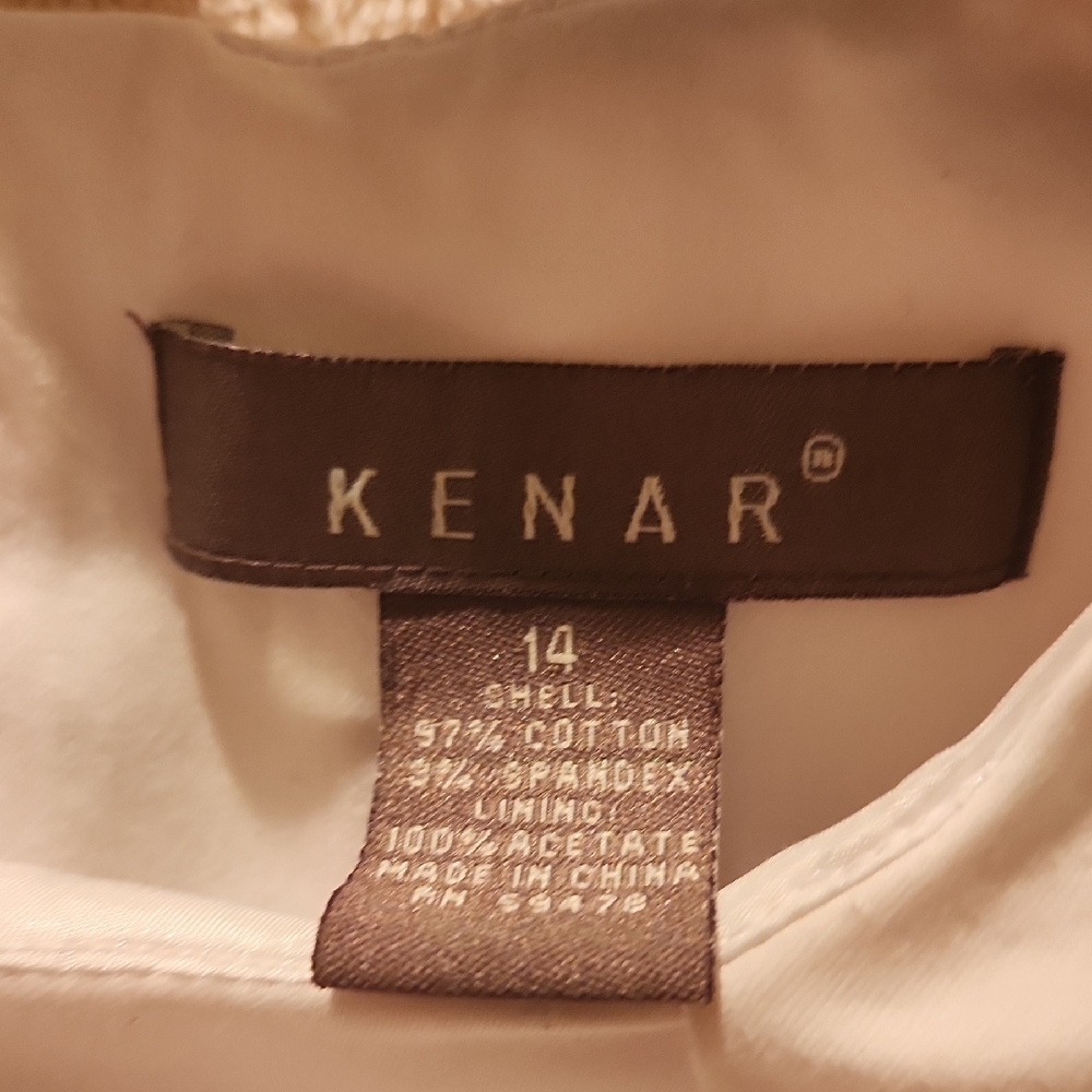 Kenar Size 14 White Sleeveless Mini Shift Dress - Picture 2 of 3
